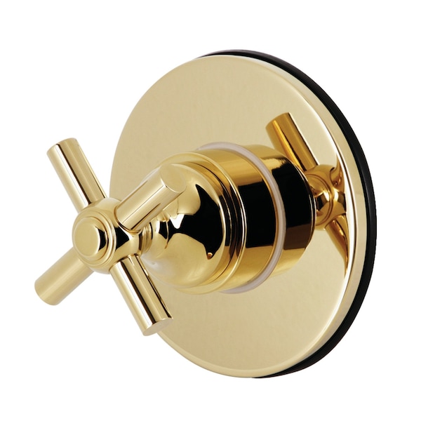 Kingston Brass SingleHandle ThreeWay Diverter Valve with Trim Kit, Polished Brass KS3032EX - main